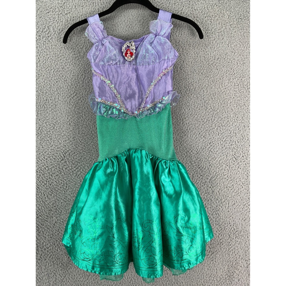 Disney Princess Ariel Costume Kids Size XS 3T-4T Purple Green Mermaid Dress Up